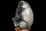 Septarian Dragon Egg Geode - Black Crystals #67778-2